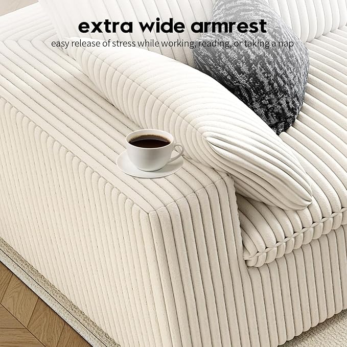 157.5" Cloud Couch Oversized Modular Sectional Sofa for Living Room,Modern Sofa with Deep Seat,U-Shape Boneless Couch with 2 Ottoman,Comfy Upholstered Couches for Apartment, Studio, Office,White