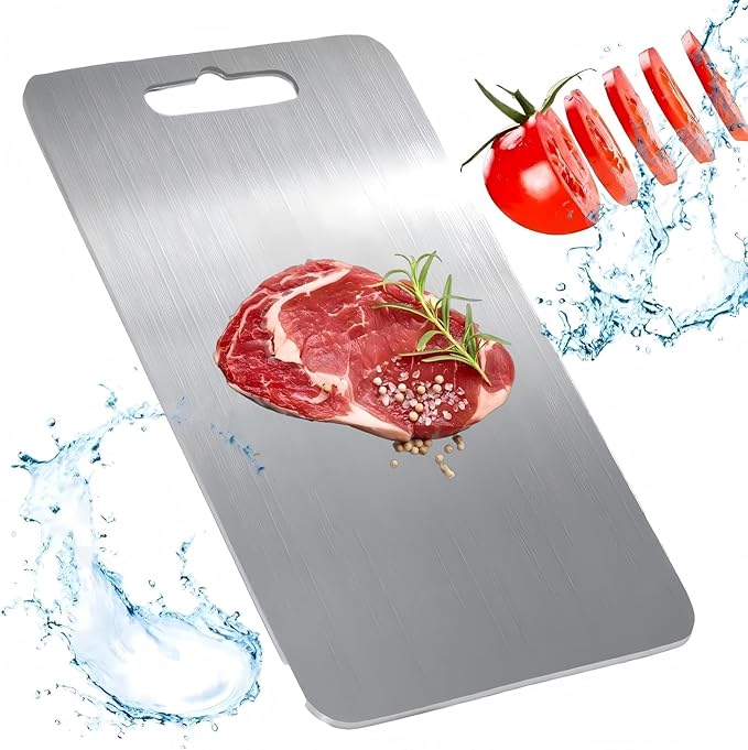 Titanium Cutting Board, 100% Pure Titanium Cutting Boards for Kitchen, Double Sided Food-Grade Chopping Board - Dishwasher Safe Easy to Clean (18"L x 12"W)