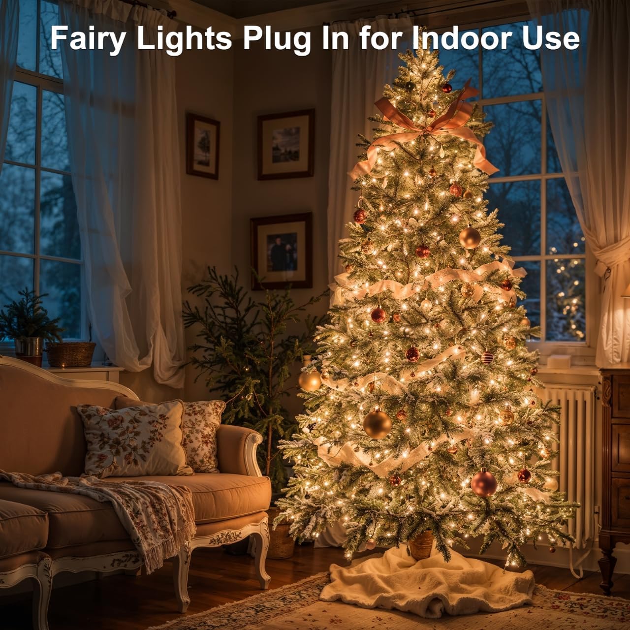 196 FT 600LED Christmas Lights Plug in,Warm White Waterproof Fairy Lights with Timer/8 Modes, Christmas Tree Lights Lighting Outdoor Indoor Garden Party Wedding Christmas Tree Decoration
