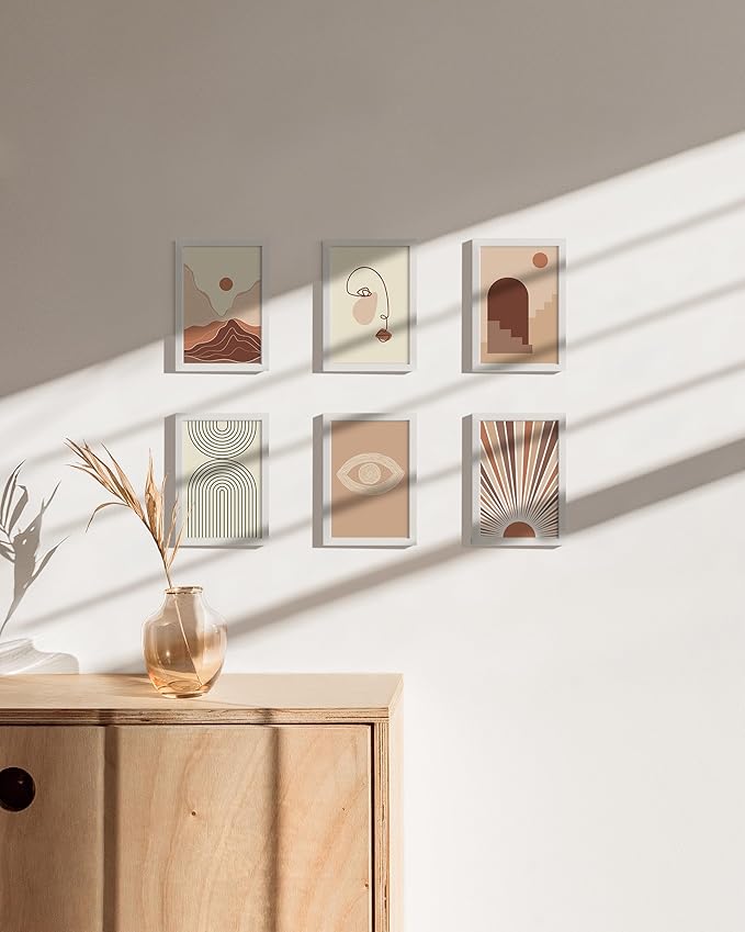HAUS AND HUES 4x6 White Metal Picture Frames - White 4X6 Photo Frames - Features Premium Aluminum, Vertical Hanging, Easel Back for Tabletop, Home, Office (4x6 in, White, Set of 6)