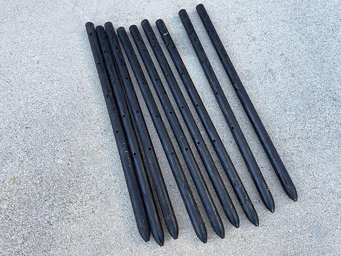 Sandbaggy Round Steel Concrete Form Stakes with Nail Holes - Rust Resistant Coating - Removable, Reusable (400, 3/4 in X 18 in)
