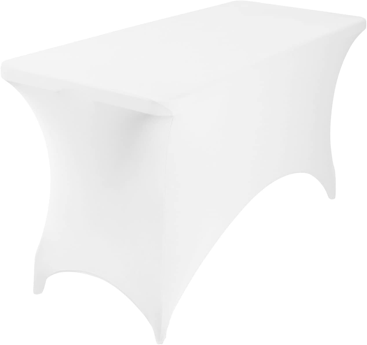 2Pack Spandex Waterproof Table Covers 4ft，Spandex 4ft Waterproof Table Cover for Party,Wedding, Banquet, and Events(White)