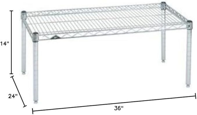 Omega Products Corporation 24" Deep x 36" Wide x 14" High Chrome Stationary Dunnage Rack