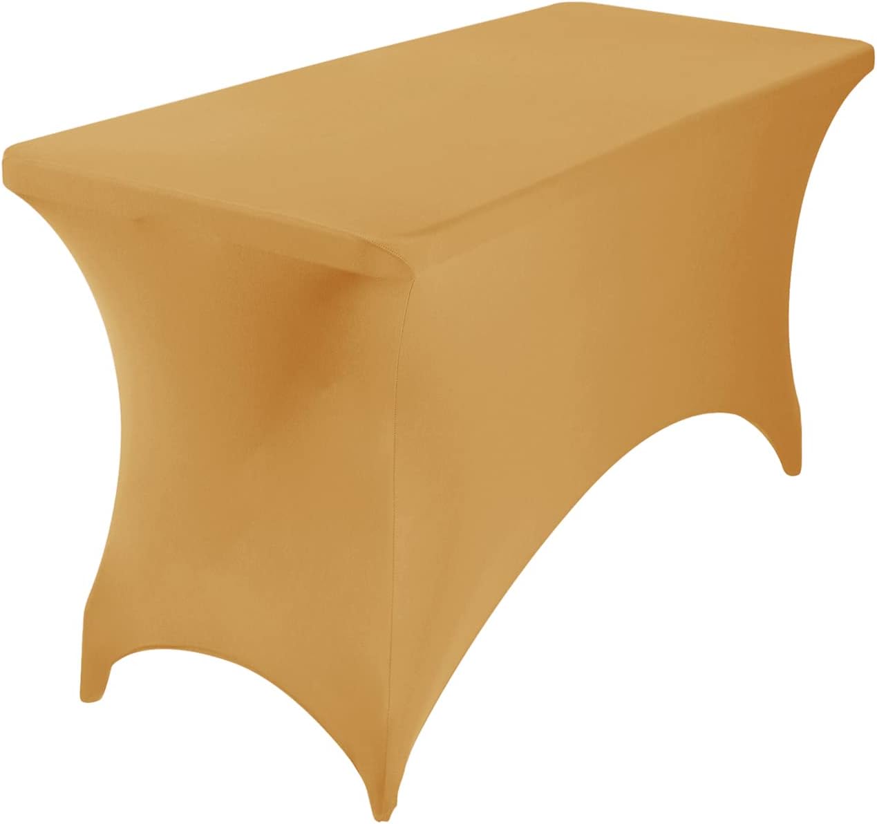 2Pack Spandex Waterproof Table Covers 4ft，Spandex 4ft Waterproof Table Cover for Party,Wedding, Banquet, and Events(Gold)