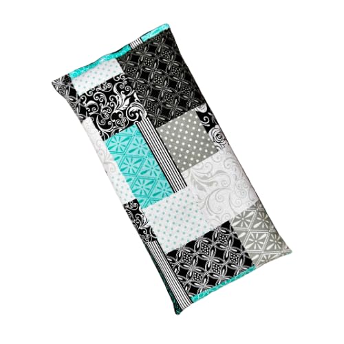 Large Microwave Heating Pad with Flax Seed, Scented or Unscented, Good For Back Pain or Cramps, Moist Heat Therapy or Ice Pack, Microwavable Bean Bag, 6" x 12" (Patchwork, Lavender)