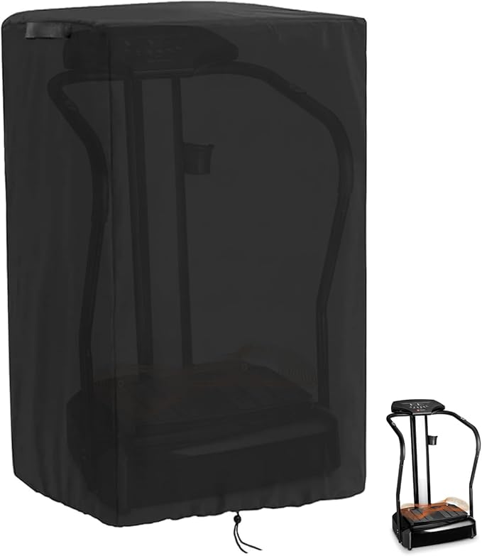 Cover for Lifepro Vibration Plate,Dust-Proof Vibration Plate Exercise Machine Cover,Adjustable Drawstrings, UV and Water-Resistant, Lightweight, Black,29" L x 27" W x 48" H