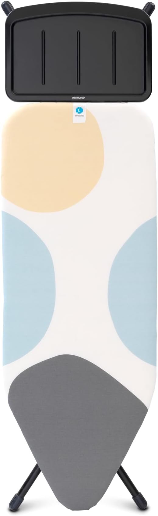 Brabantia - Ironing Board C - Extra Large Steam Iron Rest - Adjustable in Height - Non-Slip Rubber Feet - Cotton Cover with Foam Layer - Foldable XL Unit - Spring Bubbles - 49 x 18 inches