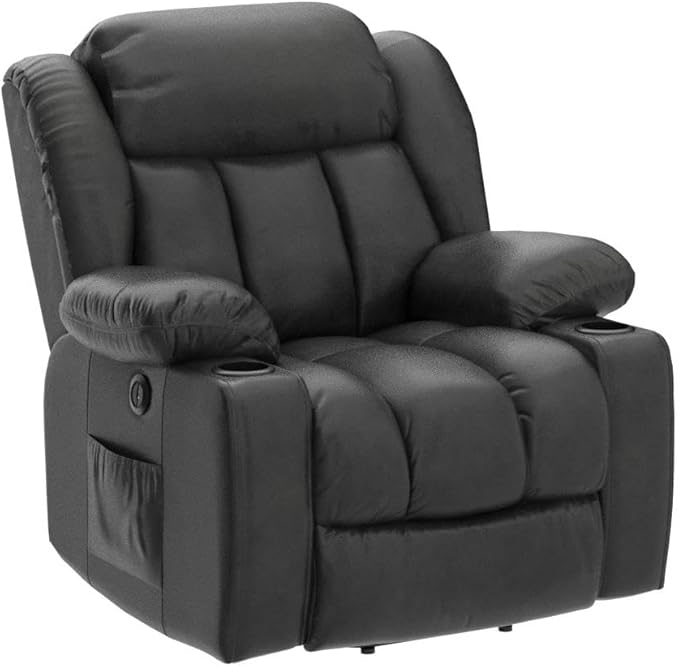 PARKOL Power Lift Recliner Chair for Elderly Breathable Leather Recliner Chair with Massage and Heat,2 Cup Holders,Electric Stand Assist,USB Ports,Gifts for Family (Beige)