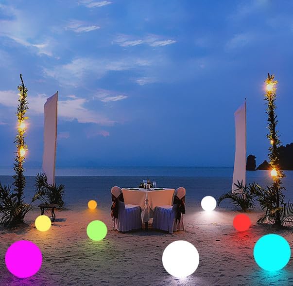 10 In LED Globe Light w/Remote, 16 RGB Colors 4 Modes & 8 Dimmable Brightness LED Ball Light Sphere Lamp, Rechargeable Orb Night Light Waterproof Outdoor Globe Lamp for Home/Yard/Lawn/Party/Pool Decor