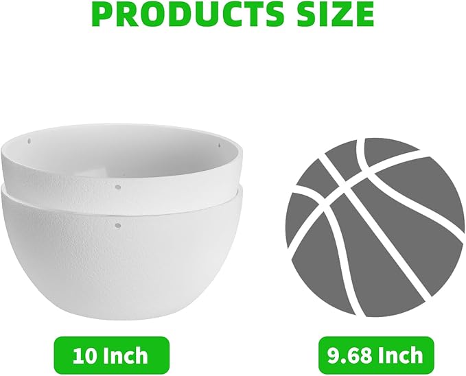 10 inch Hanging Planters for Indoor Plants, 2 Pack Planters for Outdoor Plants with Drainage Holes and Chain, Round Plastic Hanging Baskets, Hanging Flower Pots for Balcony Garden Decor-White