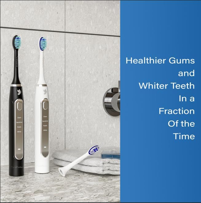 LED Whitening Electric Toothbrush – Waterproof, Sonic Brush with 6 LED Lights for Whitening, Soft Bristles, Rechargeable, Travel Case Included – Ideal Electric Toothbrush for Adults