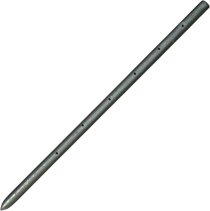 Sandbaggy Round Steel Concrete Form Stakes with Nail Holes - Rust Resistant Coating - Removable, Reusable (100, 3/4 in X 24 in)