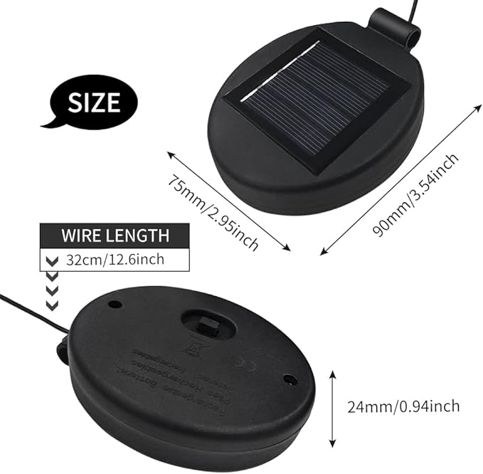 Solar Lantern Light Replacement Top for Flower Light ,LED Solar Panel Lantern Lid Replacement Part for Outdoor Flower DIY Garden Patio Decor (2PCS)