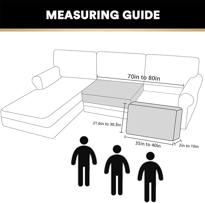 PrinceDeco Velvet Couch Cushion Cover Soft Stretch Cushion Slipcover for Chair Loveseat Sofa Cushion Furniture Protector Seat Cushion Sofa Cover (2 Piece Large Sofa Cushion Covers, Taupe)