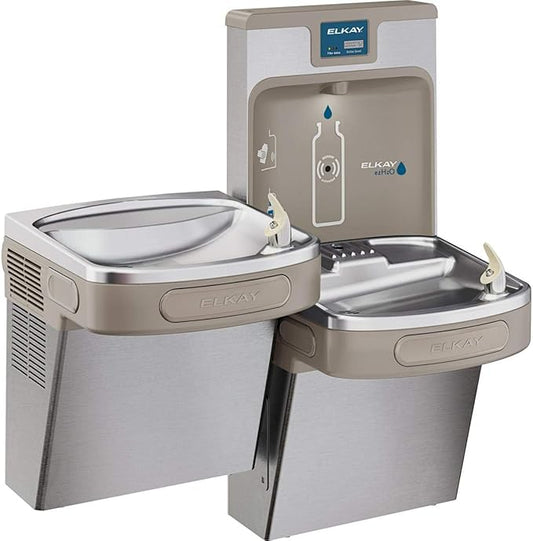 Elkay LZSTL8WSSP Enhanced Bottle Filler & Bi-Level ADA Cooler Refrigerated Stainless High Capacity Lead Drop Down Wrapper