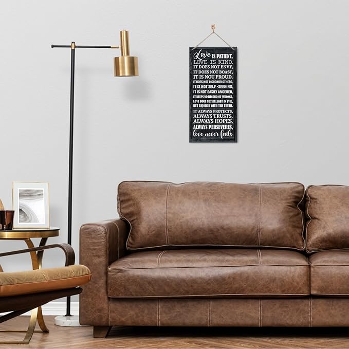 1 Corinthians 13:4-8 Inspirational Hanging Wood Decor Sign, Printed Wood Sign, Love is Patient, Love is Kind Quote, Hanging Bible Verses Woods Wall Signs, Rustic Home Decor Signs, Christian Gift A1