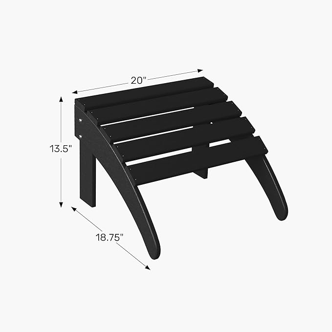 WestinTrends Outdoor Ottoman, Patio Adirondack Ottoman Foot Rest, All Weather Poly Lumber Folding Foot Stool for Adirondack Chair, Widely Used for Outside Porch Pool Lawn Backyard, Turquoise
