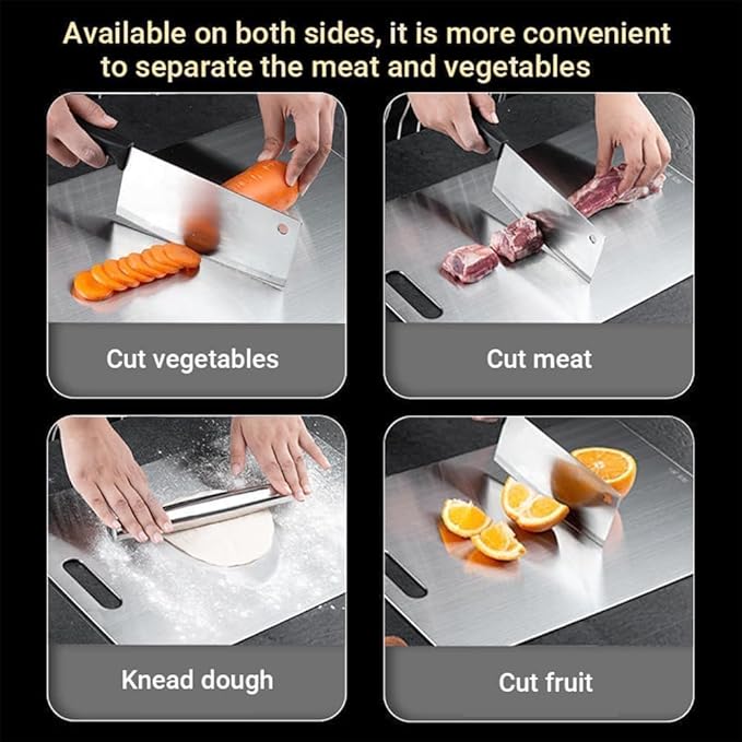 Titanium Cutting Board, 100% Pure Titanium Cutting Boards for Kitchen, Double Sided Food-Grade Chopping Board - Dishwasher Safe Easy to Clean (18"L x 12"W)