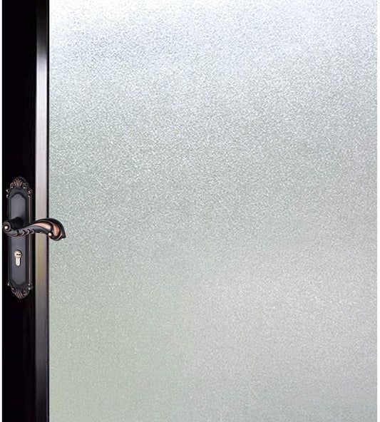 DUOFIRE Window Privacy Film Natural Frosted Glass Film Static Cling Glass Films No Glue Anti-UV Window Sticker Non Adhesive for Privacy Office Meeting Room Bathroom Living Room 11.8in. x 78.7in. S001