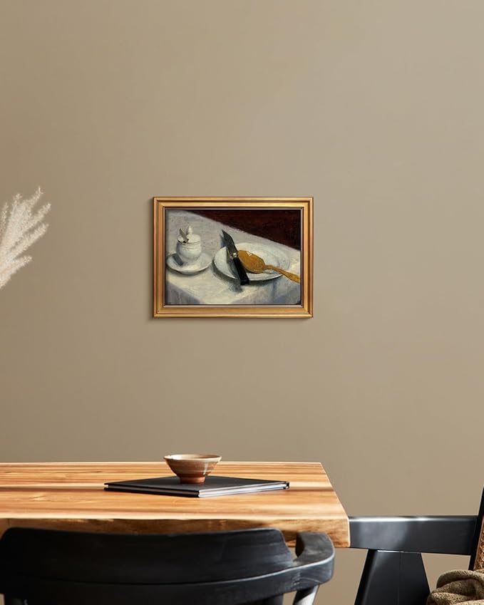 HUARCEY Gold Framed Vintage Wall Art for Living Room, Still Life Painting Prints Shelf Decor for Kitchen, Aesthetic Bedroom Wall Art, Best Gifts for Friends or Family - Before Meals 16L x 12W