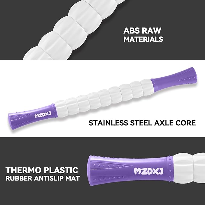 Muscle Roller Stick, Massage Stick for Full Body Relaxation, Relieves Muscle Soreness, Tension, Stiffness, for Shoulders, Neck, Back, Legs, Arms, Deep Tissue Massager(Purple)