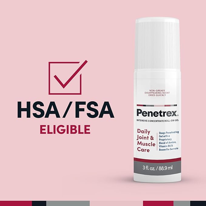 Penetrex Joint & Muscle Therapy - Soothing Gel for Back, Neck, Hands, Feet - Premium Whole Body Rub with Arnica, Vitamin B6 & MSM - 3oz Roll On Gel (2-Pack)