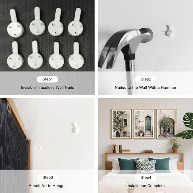 HPNIUB Large Vintage Italy City Landscape Framed Canvas Wall Art Set, Olive Green Tree Country Wall Decor, Modern Minimalist Countryside Villages Picture for Living Room,Bedroom,Office-16 x24 x3