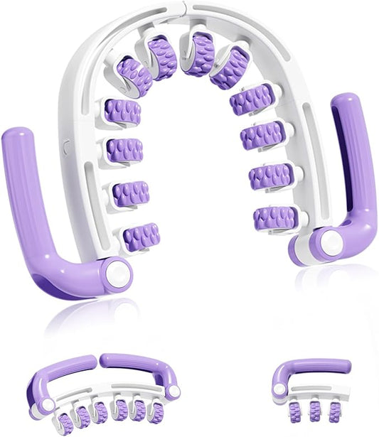 Anti Cellulite Massager Roller w/Detachable Roller Handles for Whole Body, Leg, Lumbar, Shoulder, Back, Arm Massage Stretch Roller Swelling Release Stress Relief Yoga Goods Dieting Equipment