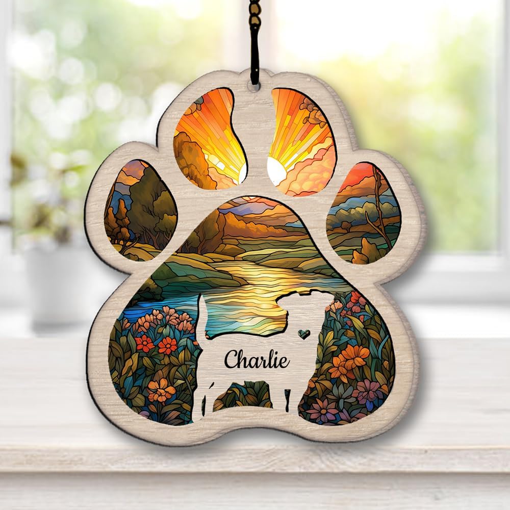 Personalized Caucasian Shepherd Suncatcher Dog Memorial Gifts, Custom Caucasian Shepherd Ornament Christmas Tree, Pet Remembrance Gift, Loss of Dog Sympathy Gift, Pet Loss Suncatcher