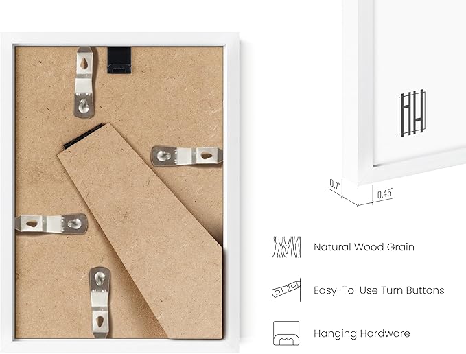 HAUS AND HUES 4x6 White Metal Picture Frames - White 4X6 Photo Frames - Features Premium Aluminum, Vertical Hanging, Easel Back for Tabletop, Home, Office (4x6 in, White, Set of 3)