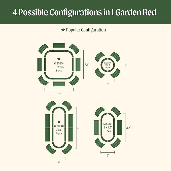 Vego garden 32" Extra Tall Raised Garden Bed Kits,4 in 1 Modular Raised Planter Box for Vegetables Flowers Fruits Oval Metal Raised Garden-Olive Green