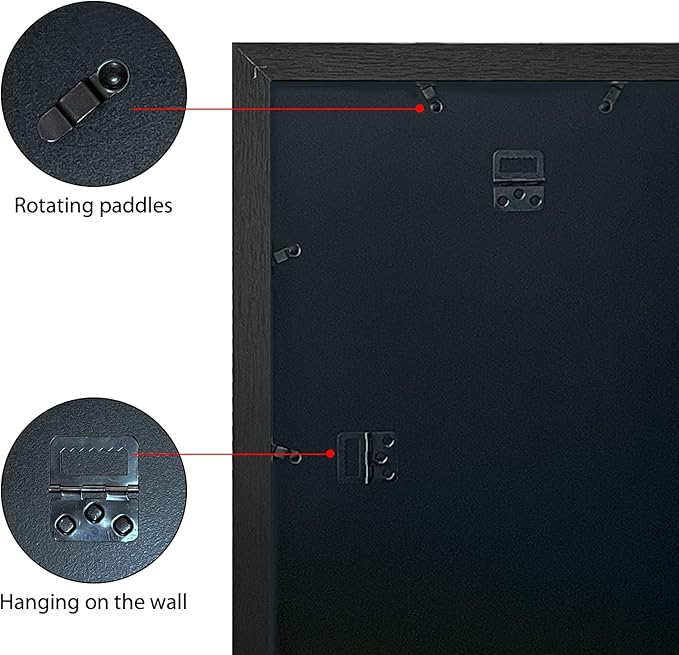VCK 18x24 Poster Frames 3 Pack Black MDF Wood and Polished Plexiglass Frame,Display Pictures in Horizontal and Vertical