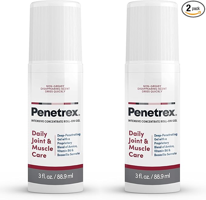 Penetrex Joint & Muscle Therapy - Soothing Gel for Back, Neck, Hands, Feet - Premium Whole Body Rub with Arnica, Vitamin B6 & MSM - 3oz Roll On Gel (2-Pack)