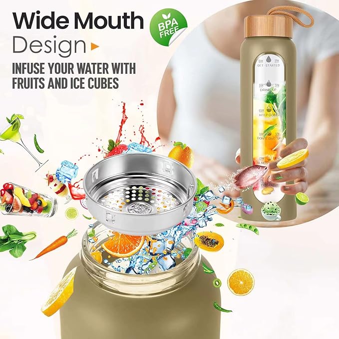 Aqulea Glass Water Bottle - Thumbnail 2