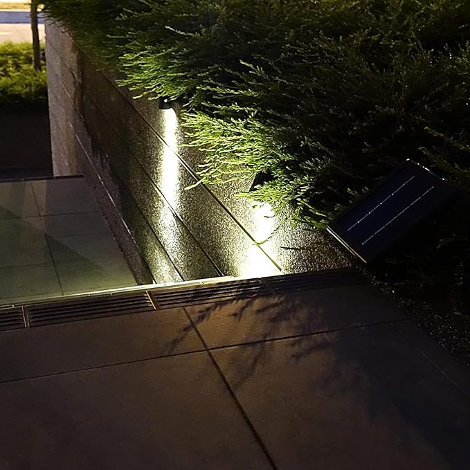 4-Spotlight Mini 50X Solar-Powered LED Spotlight (Cool White LED), Black Finish, Outdoor Garden Yard Landscape Downlight