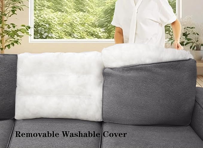 L Lengend Vansen Modular Sectional Sofa U Shaped Couch with Ottoman Modern Reversible Corner Sectional Couch for Living Room (Dark Grey, U Shaped Sofa-2)