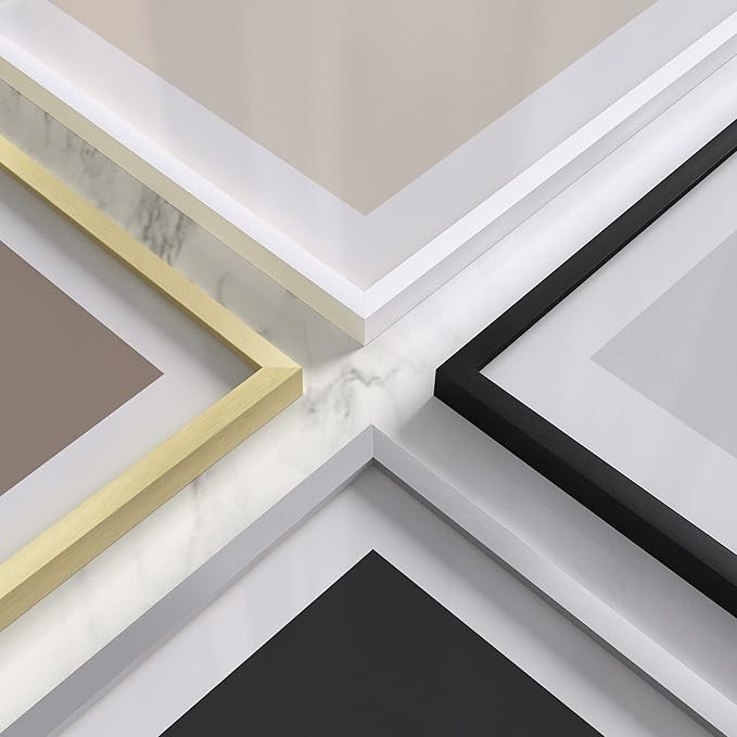 HAUS AND HUES 12x18 White Metal Picture Frames - Features Premium Aluminum, Vertical & Horizontal Hang, Shatterproof Plexiglass - Perfect for Home, Room, Office (12x18 in, White, Set of 6)