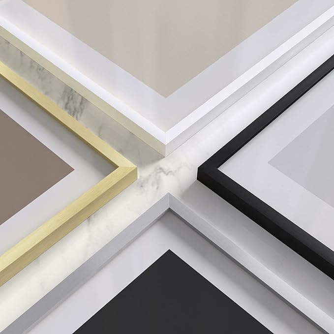 HAUS AND HUES 8.5x11 White Picture Frame - Aluminum Photo Frames for Wall Collage, Shatterproof Plexiglass - Perfect for Diplomas, Documents, Certificates (8.5x11 in, White)