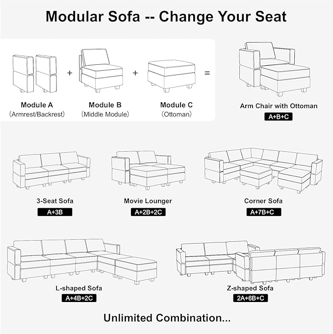 Belffin Modular Sofa Armrest Backrest Module for Modular Sectional Sofa Couch Side Armrest, Backrest Velvet Green