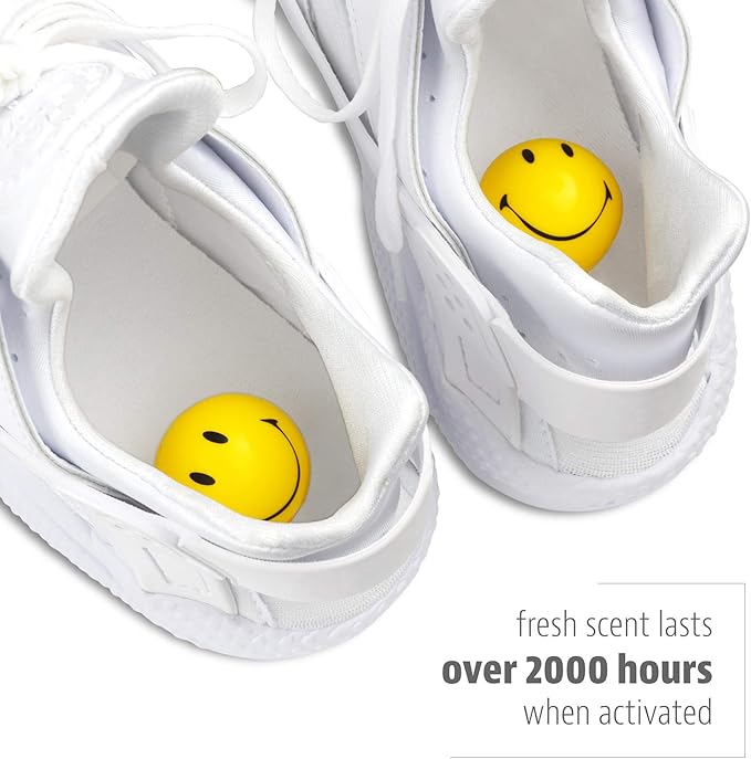 Sneaker Balls Emoji Sof Sole Shoe Eliminator & Remover, 3PK-Fresh, Clean Scent Blocks Odors-Twist-to-Activate, Colorful Designs, 6 Pack