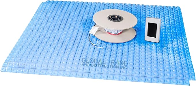 All-in-one Electric Radiant Floor Heating Kit 80 Sq Ft 120V with 2855201 Thermo Touch Touchscreen Programmable Thermostat, Heat Uncoupling Membrane, Underfloor Heat Cable, Safe Installation Tools