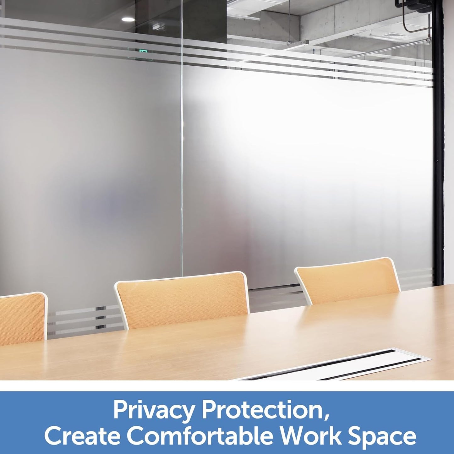 HIDBEA Frosted Window Privacy Film - Non Adhesive Static Cling Glass Stickers Sun UV Blocking Heat Control Door Covering Decals for Home Office, 23.6 x 157.5 Inch