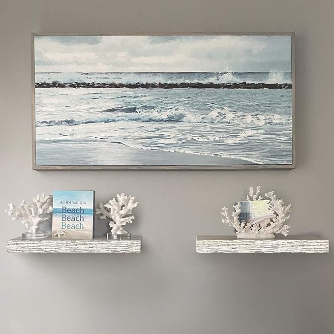 Sorbus Floating Shelves, Wall Shelves for Bedroom, Kitchen, Living Room, Bathroom Shelves Over The Toilet, Office, Home Decor, Farmhouse, 16 Inch Wall Mounted Rustic Floating Shelves for Wall, 2 Pack