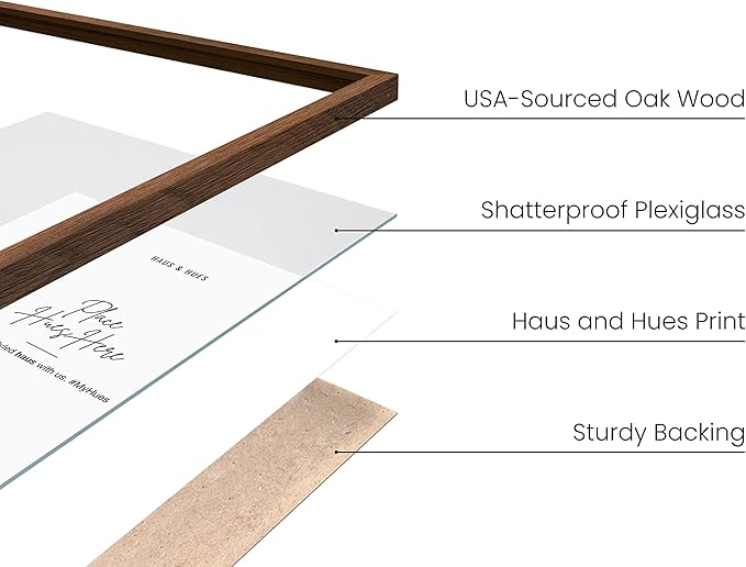 HAUS AND HUES Two 8x10, Three 12x16 - Framed Walnut