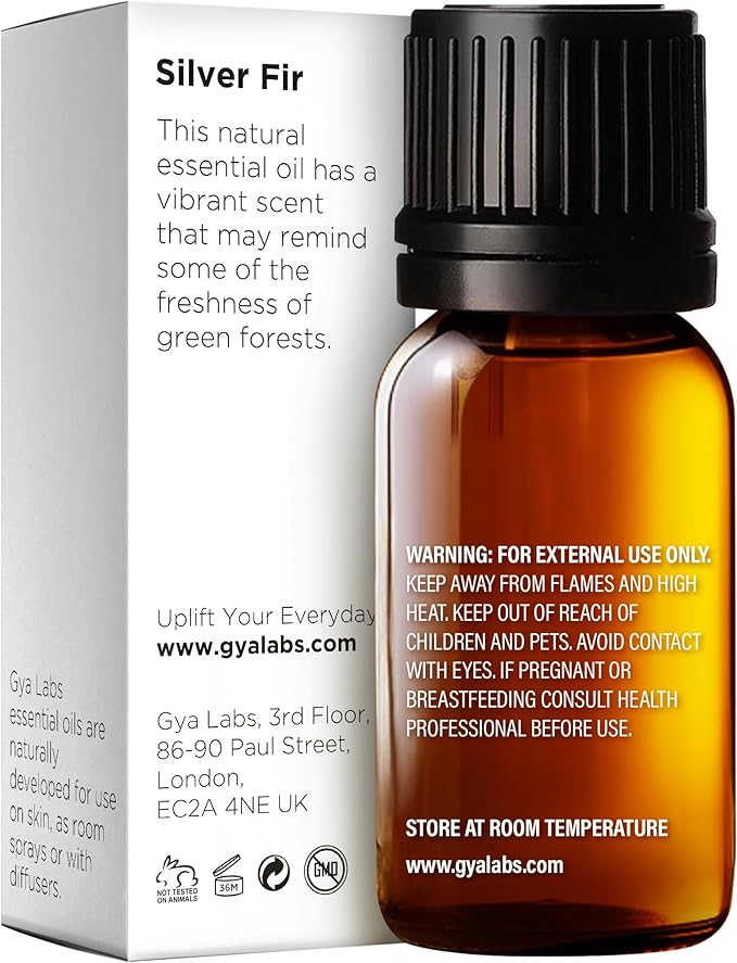 Gya Labs Silver Fir Essential Oil for Diffuser - 0.34 Fl Oz - 100% Pure Natural Silver Fir Oil for Skin, Hair, Aromatherapy & Candle Making Scent