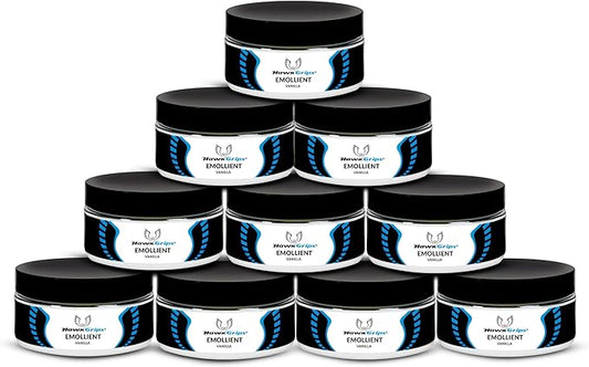 8oz Massage Emollient, Vanilla, Emollient for IASTM and Massage, Soft Tissue Mobilization & Lubrication for Massage Therapy, Shea Butter, Oil Based, Vegan, Cream Alternative, Pack of 10