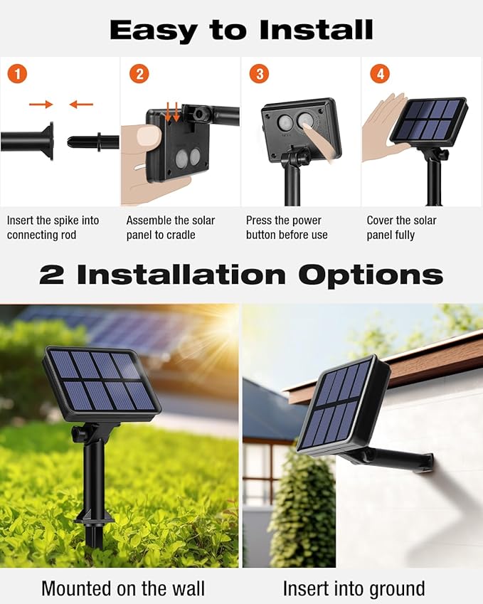 1 Pack Solar Fairy Lights for Outside Waterproof, 49FT/15M 150LED Solar String Lights Outdoor 8 Modes Solar Twinkle Lights for Garden Yard Christmas Tree Wedding Party Decor, Warm White