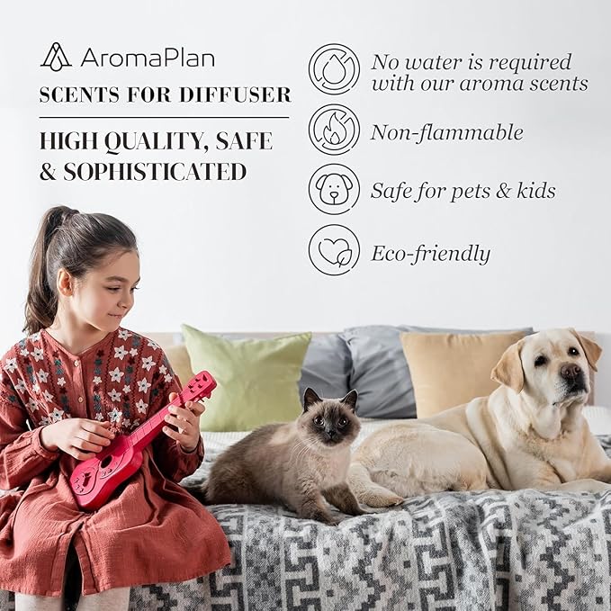Aromaplan Scents, Clean Smelling Essential Oils, Clean House (5 Fl Oz /148ml) 2 Pack-Fresh Scent Essential Oil for Diffuser, USA Fragrance, Bigger Bottle, Bolder Aroma & Longer Lasting