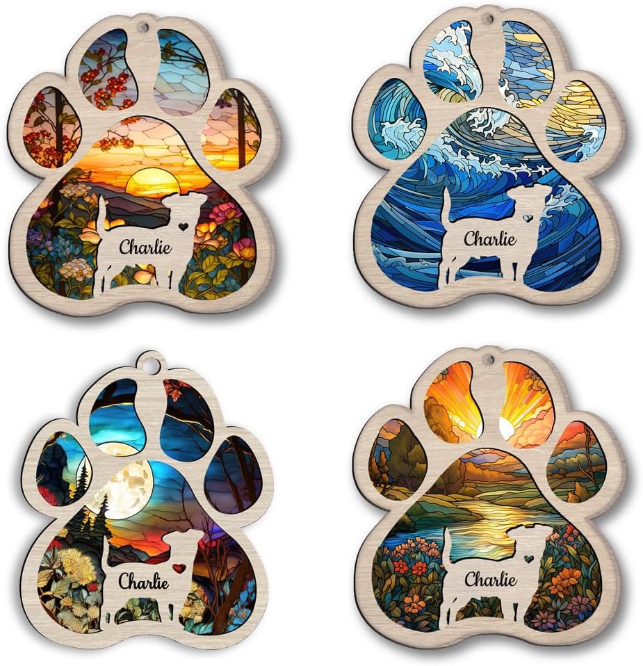 Personalized Caucasian Shepherd Suncatcher Dog Memorial Gifts, Custom Caucasian Shepherd Ornament Christmas Tree, Pet Remembrance Gift, Loss of Dog Sympathy Gift, Pet Loss Suncatcher