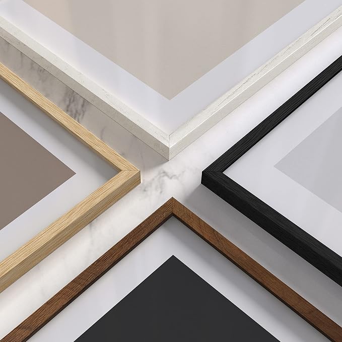 HAUS AND HUES Set of 6 11x17 Picture Frame - 11x17 Frames Wood Picture Frames, Collage Picture Frame 11x17 Wooden Frames, 11x17 Poster Frame Wooden Picture Frames Collage Wall Decor (White Oak)